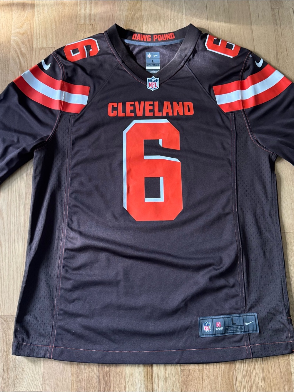 NFL Cleveland Browns Brown and Orange #6 Jersey